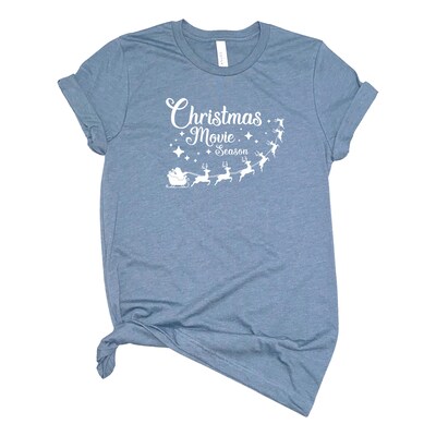 Christmas Movie Season TShirt Winter T-Shirt Holiday Shirt Graphic Tee Funny Mom T-Shirt Unisex T-Shirt - image1